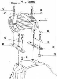 Stelaż kufra centralnego GIVI E190 HONDA ST 1100 Pan European