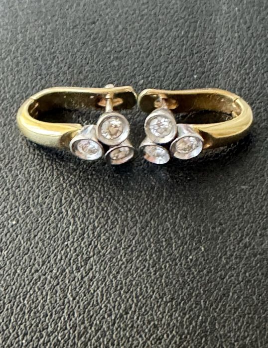 Серьги золотые с бриллиантами 0,52 ct