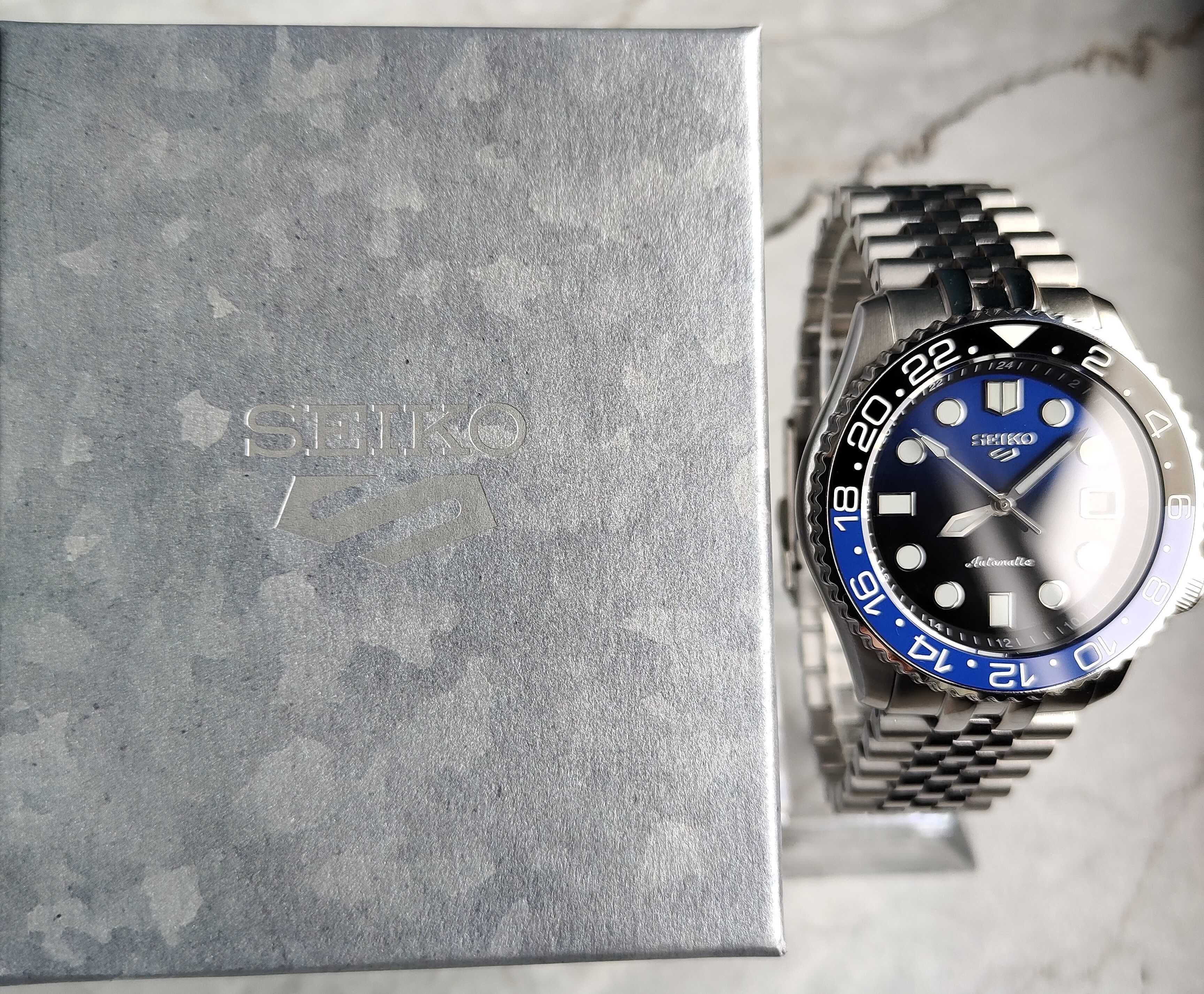 Seiko Custom Mod NH35 Seiko 5 Sports BATMAN Diver Automat Zegarek