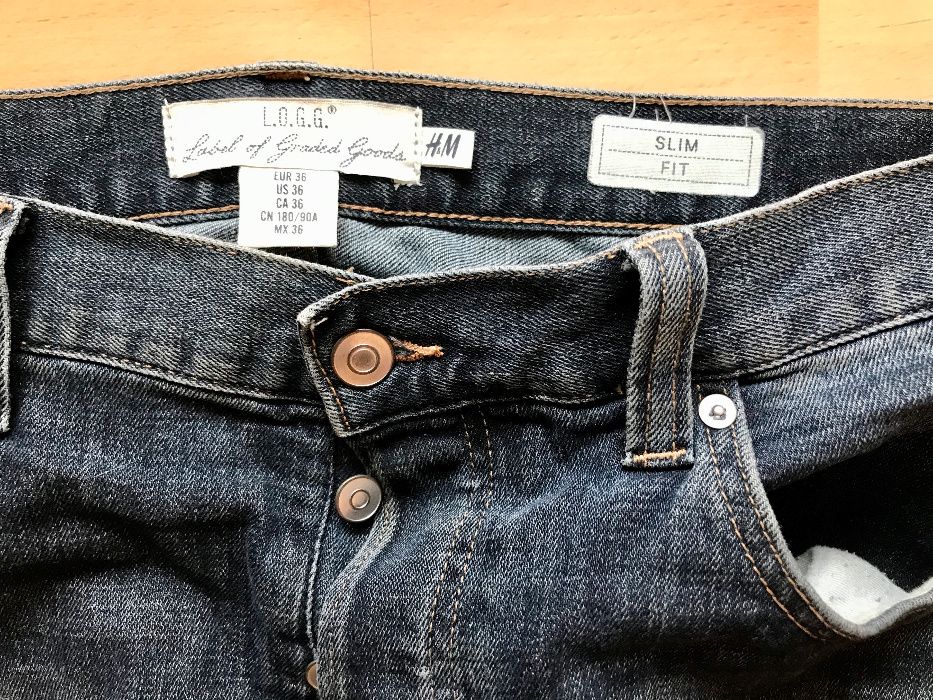 Jeansy H&M L.o.g.g. slim fit rozmiar 36