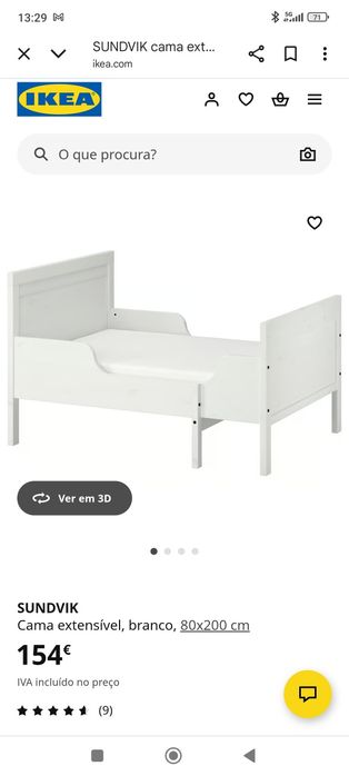 Cama de criança extensível IKEA em muito bom estado