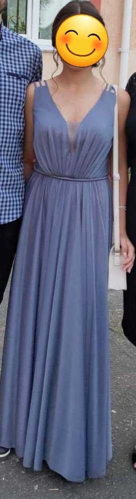 Випускна сукня блакитно-сірого кольору