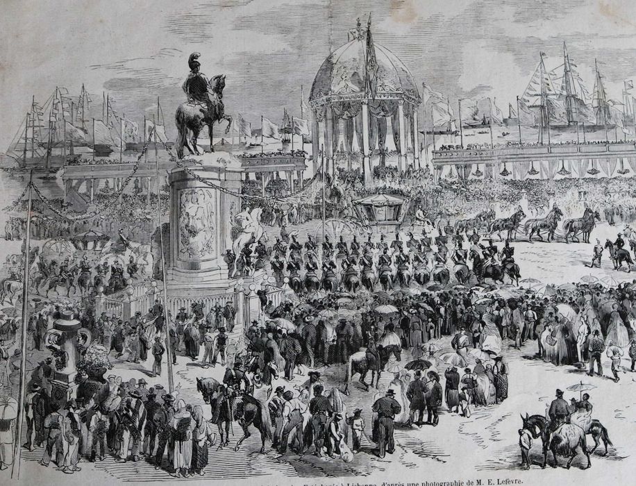 Rainha D Estefânia chega a Lisboa, ilustração de fotografia Lefèvre