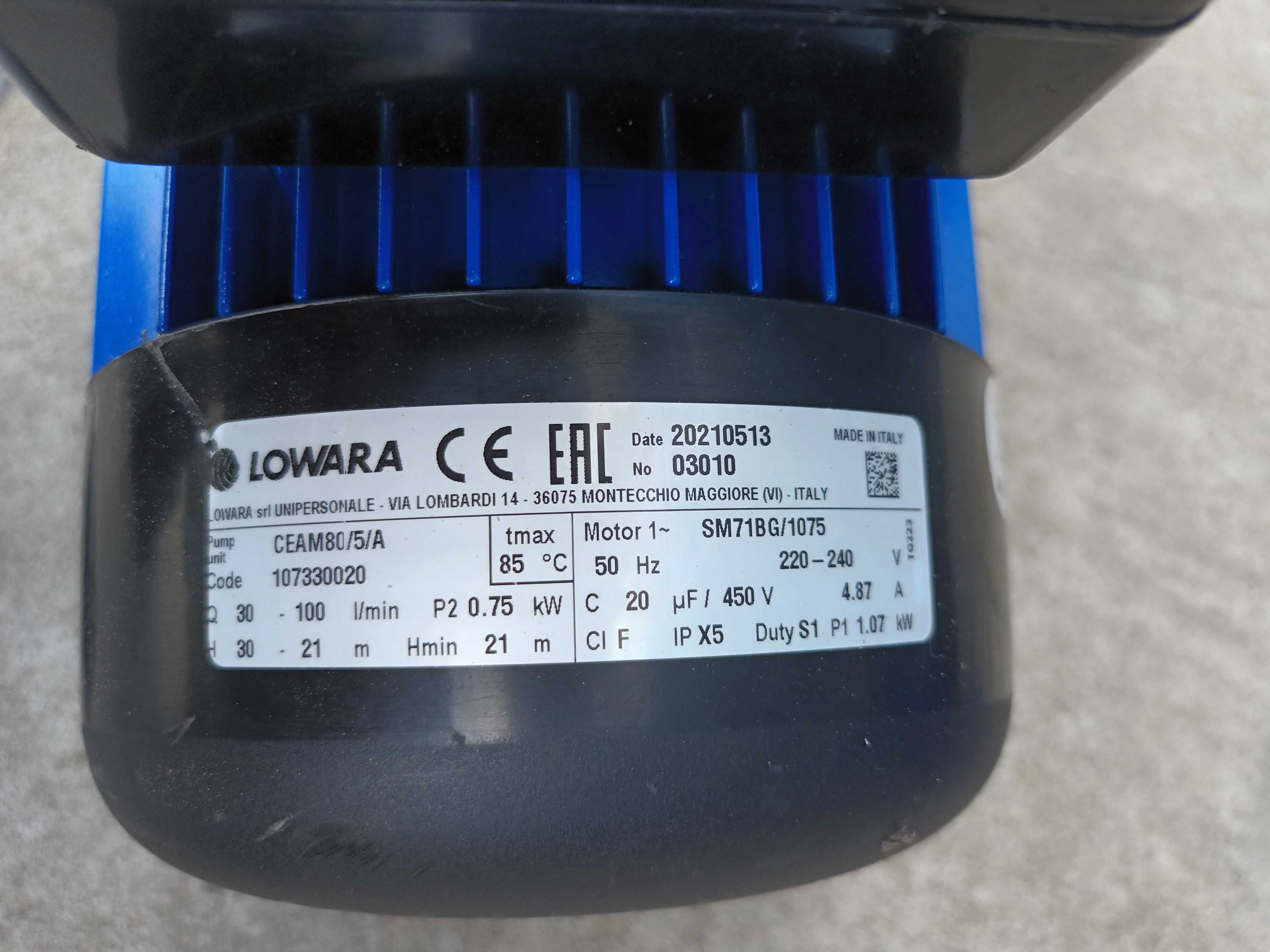 Pompa ssąca pozioma CEA 80/5 Lowara