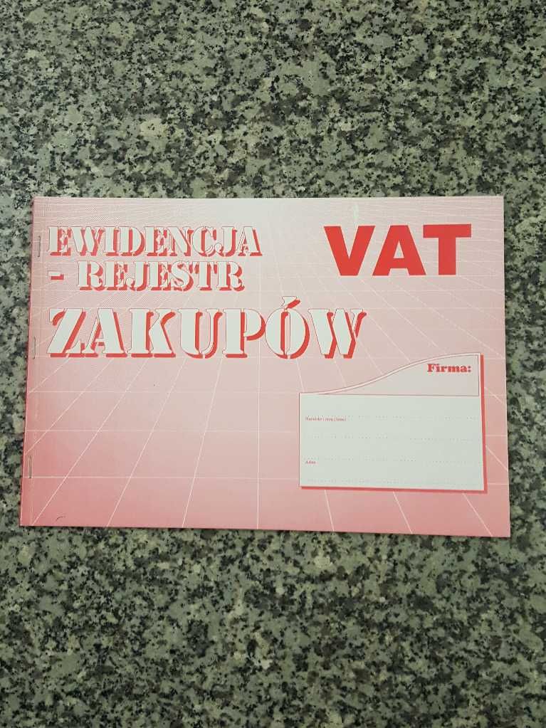Druk Ewidencja rejestr zakupów VAT Dokument