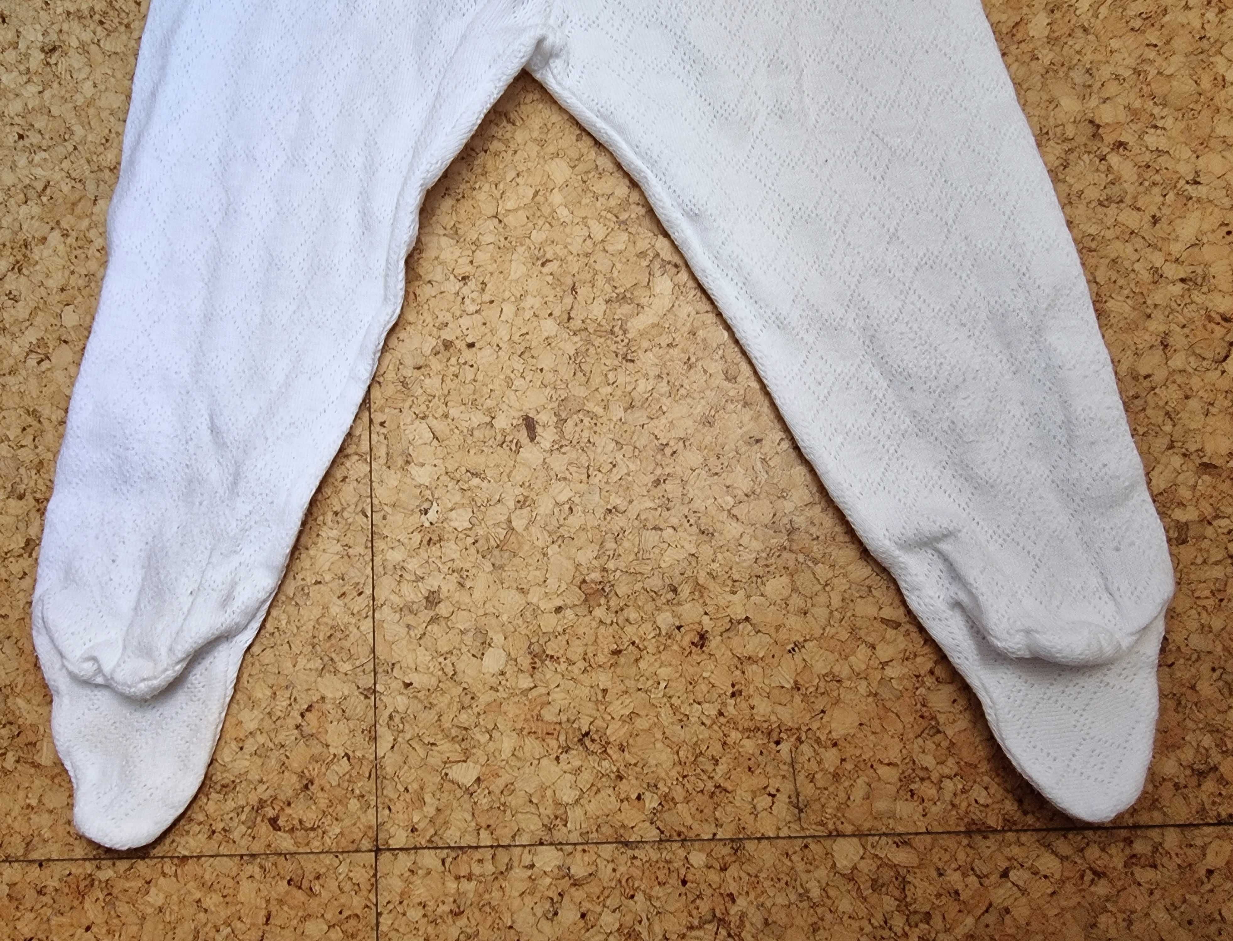 Calças com pés brancas com padrão Bibi, 3 meses