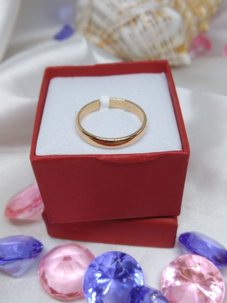 Złota obrączka ślubna damska, złoto Golden rose 583, rozmiar ok13 WARM