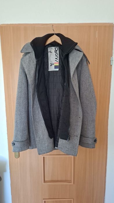 Szara kurtka elegancka męska, ala płaszcz, House DSGN 89