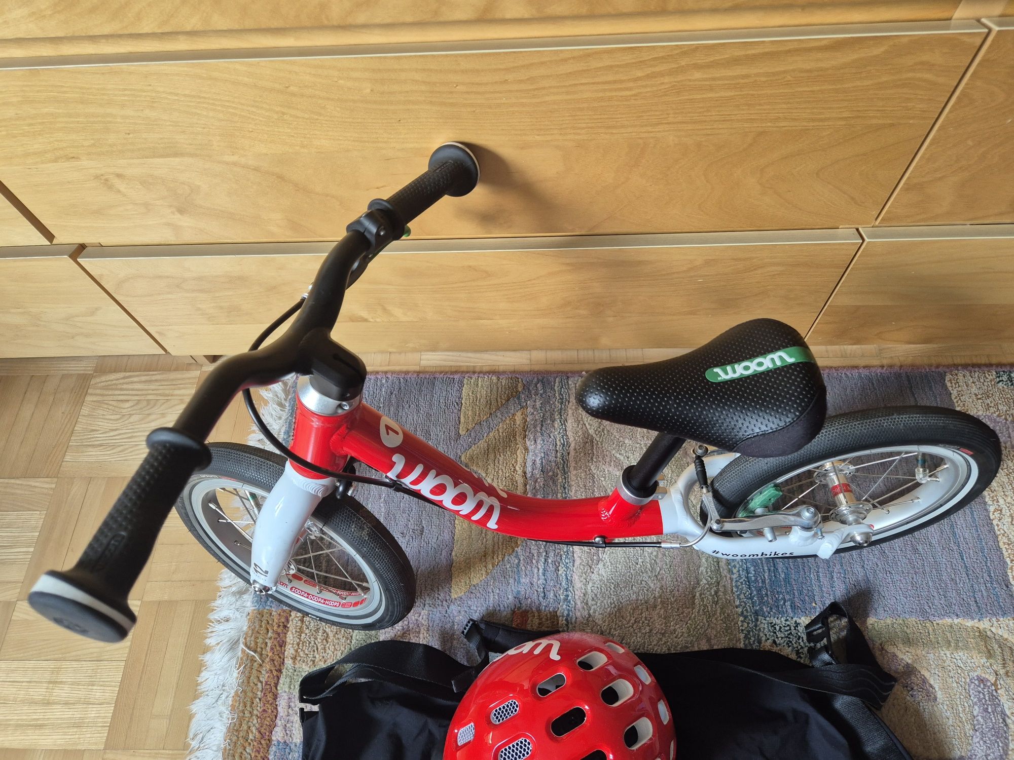 Rower Woom 1 biegowy 12cali + kask + torba do noszenia roweru