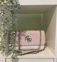 Bolsa Guess rosa e branca