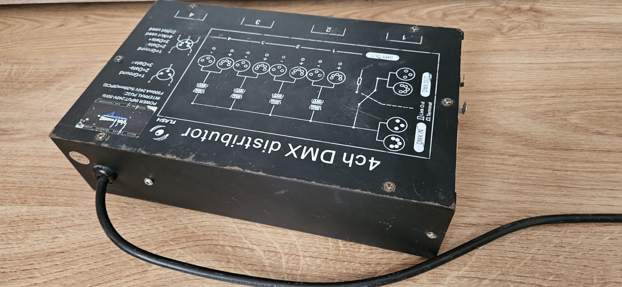 Sterownik rozgałężnik dmx FLASH SPLITTER DMX 512 1 wejście 4 wyjścia