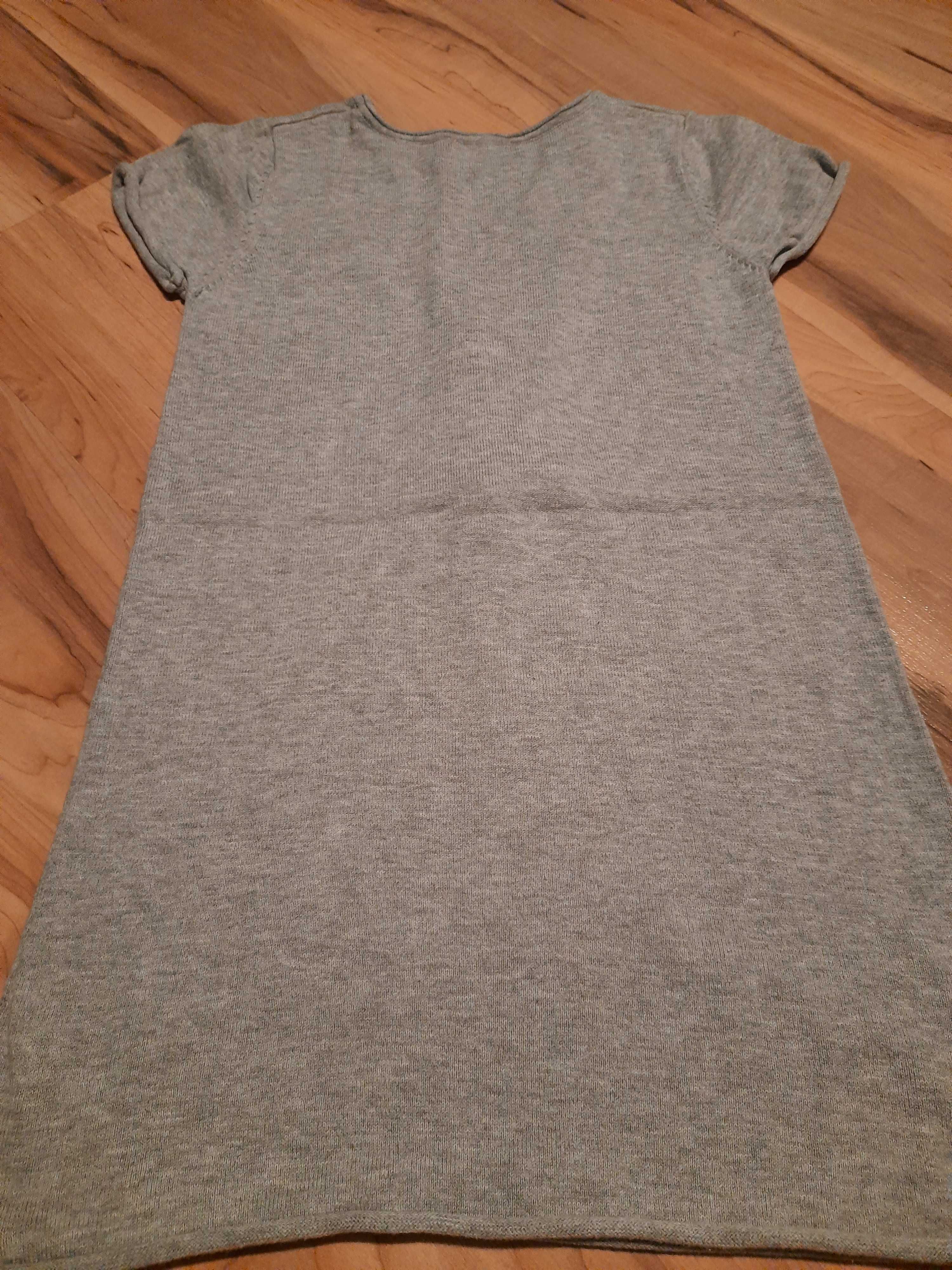 Bawełniana sukienka sweterkowa Coolclub krótki rękaw rozmiar 146