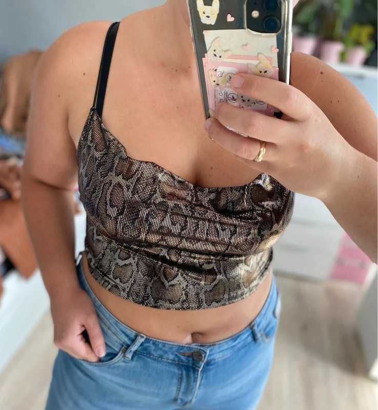 top crop top wężowy