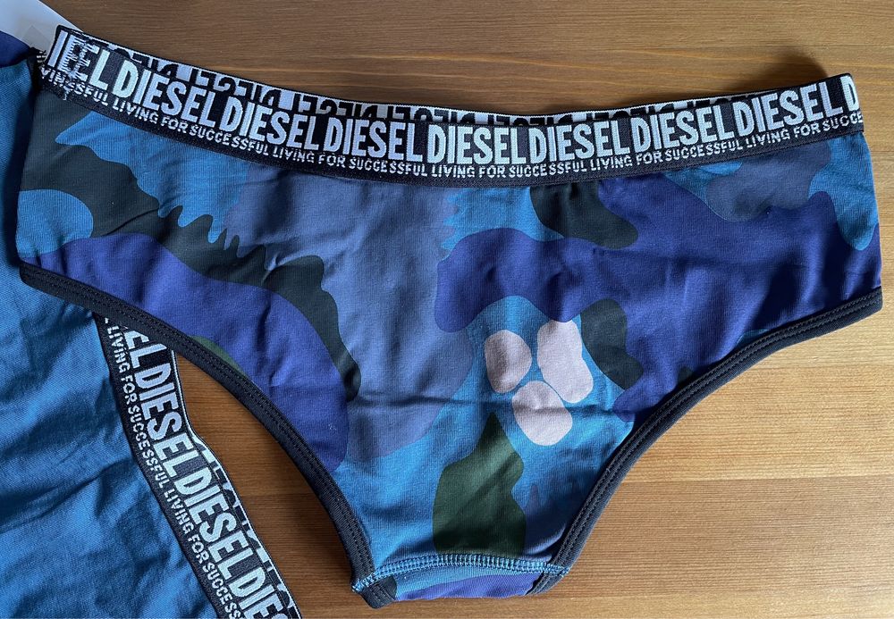 Diesel, синие хлопковые трусы, 100% оригинал, р. XS (34 см)