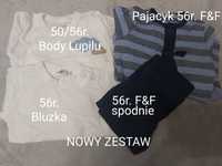 NOWY zestaw ubranek 50/56 body, czapka, pajacyk, bluzka, spodnie