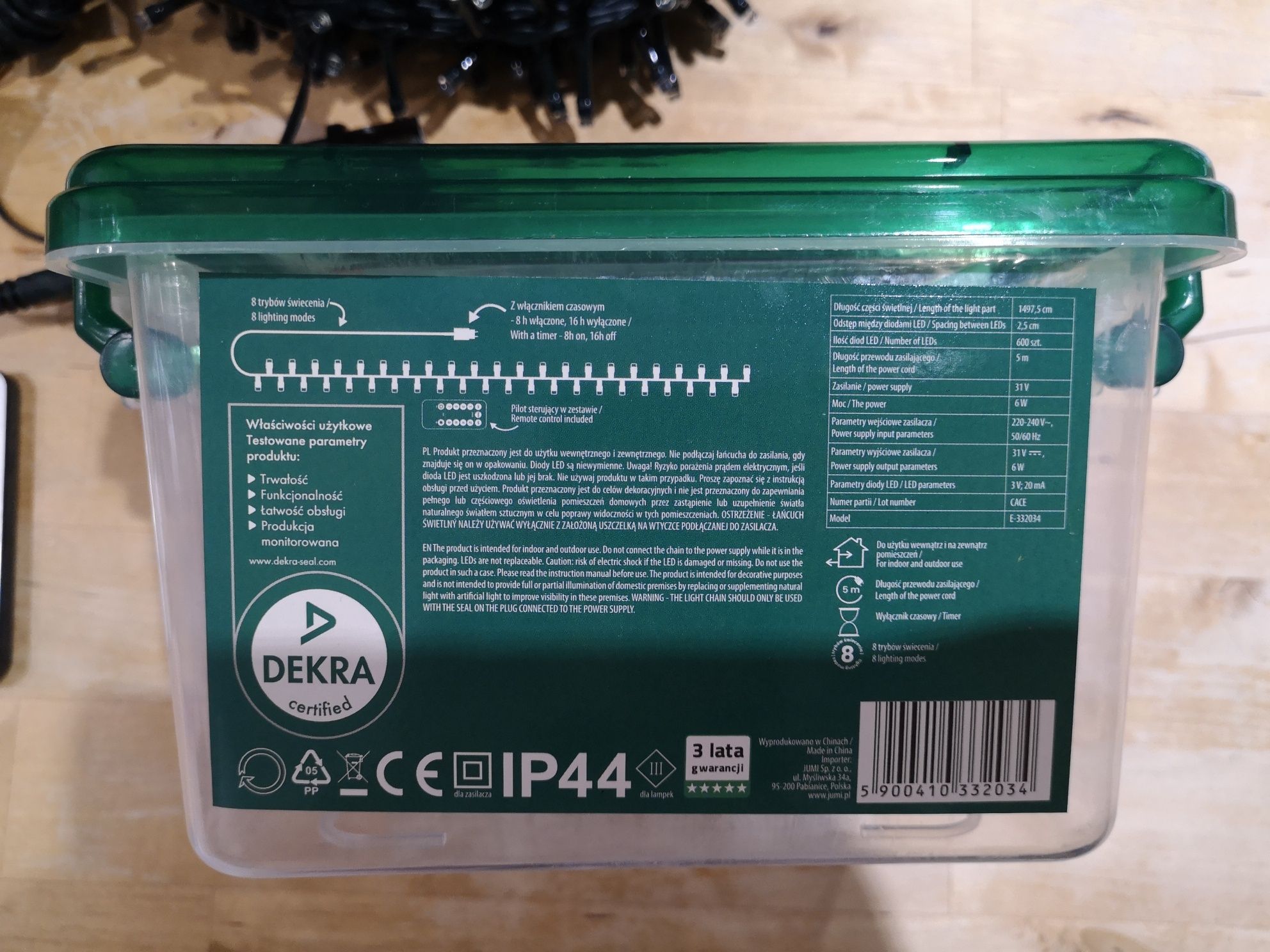 Lampki LED z pilotem choinkowe nowe 600 led, barwa zimna