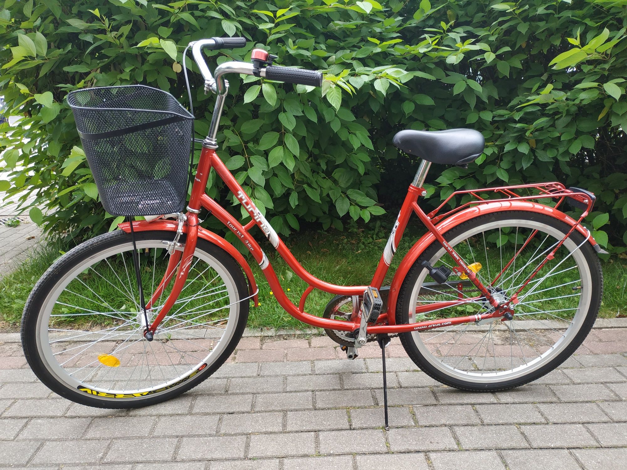 Rower miejski TOURIST BIKE, bagażnik, koszyk, koła alu.