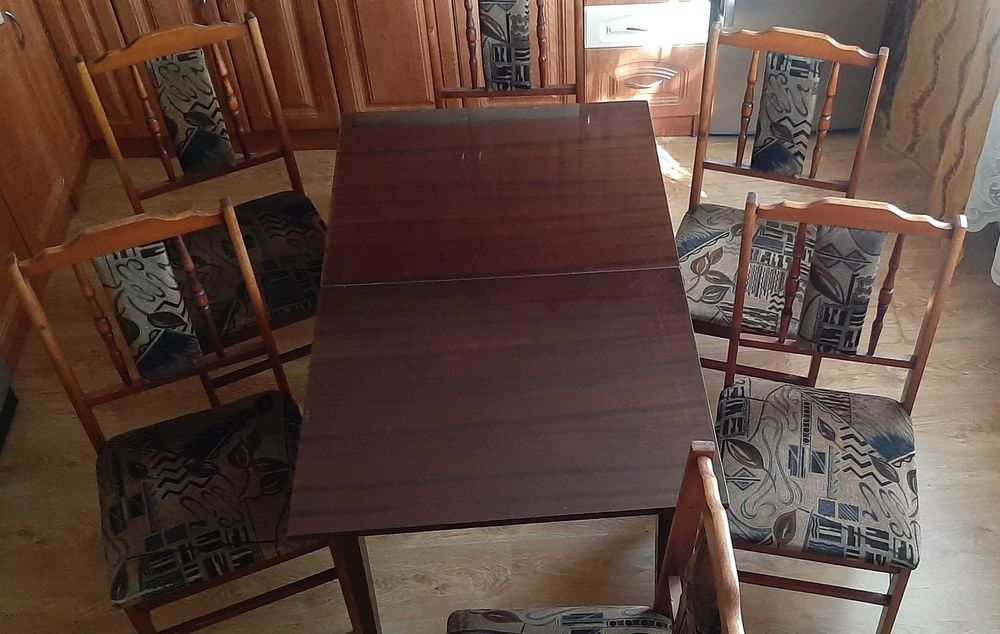 Komplet Stół 170/120x75x74 i 6 Krzeseł Wypoczynkowy Kuchnia Salon