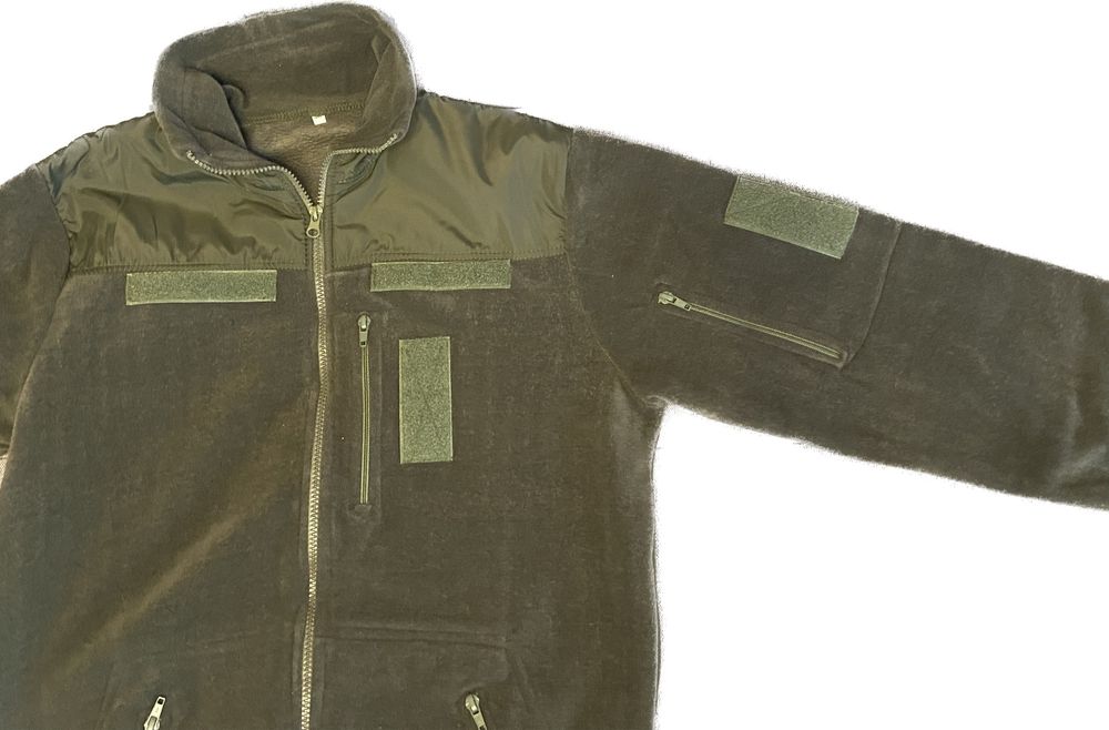 Флісова кофта 340г/м олива, фліска чоловіча, флисовая мужская, флиска