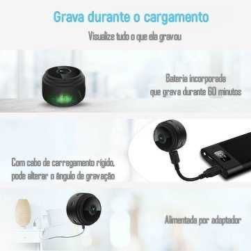 Micro câmara * FullHD * S/fio * WiFi * Visão Noturna * Microfone