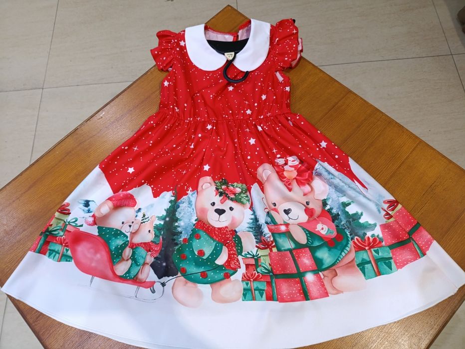 Sukienka sukieneczka Boże Narodzenie Mikołajki tunika rozm 122-128
