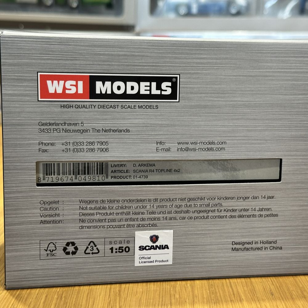 Model 1:50 WSI Scania R4 Topline 4x2