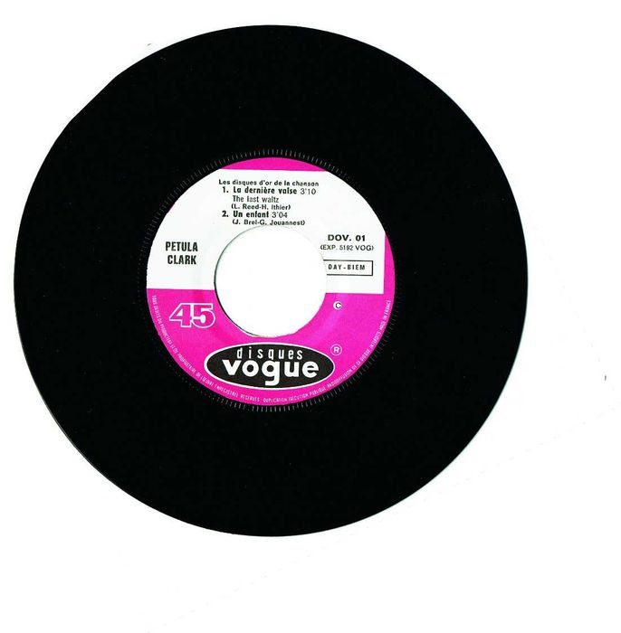 Petula Clark - Les disques d'or de la chanson  -  vinil 45 Rpm