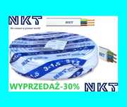 Przewód NKT Instal Plus YDYp Kabel 3x1,5,3x2,5 100MB YDY Płaski.