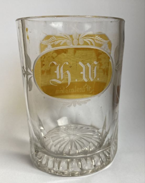 Stara szklanka z 1840 roku Zamek Książ Schloss Furstenstein antyk