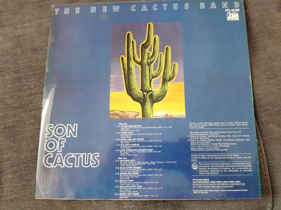 The new cactus band/1973/son of cactus/atlantic/ger/ex+/nm-