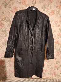 Płaszcz kurtka skórzany Renoma roz 40 vintage  black czarny