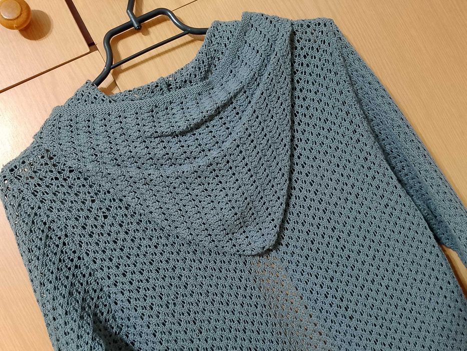 Sweterek narzutka płaszczyk ażurkowy