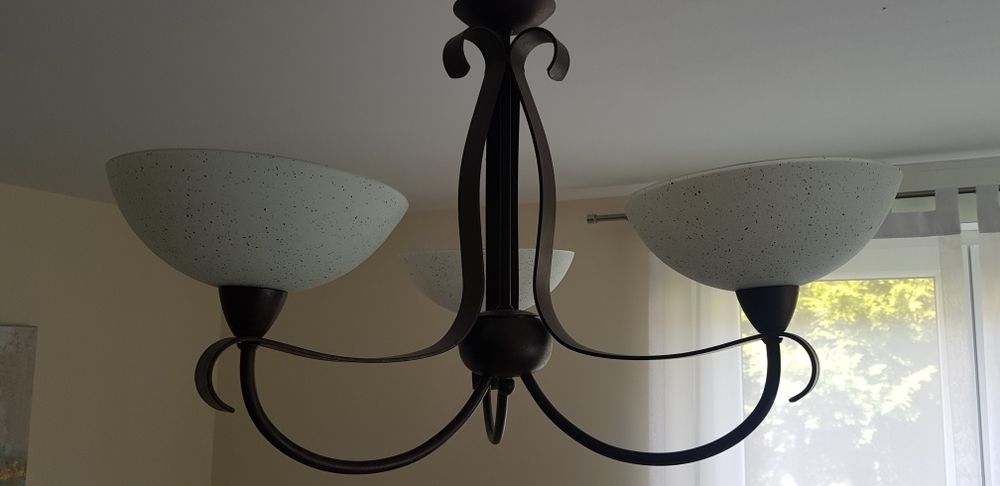 Komplet włoskich lamp z metalu i szkła