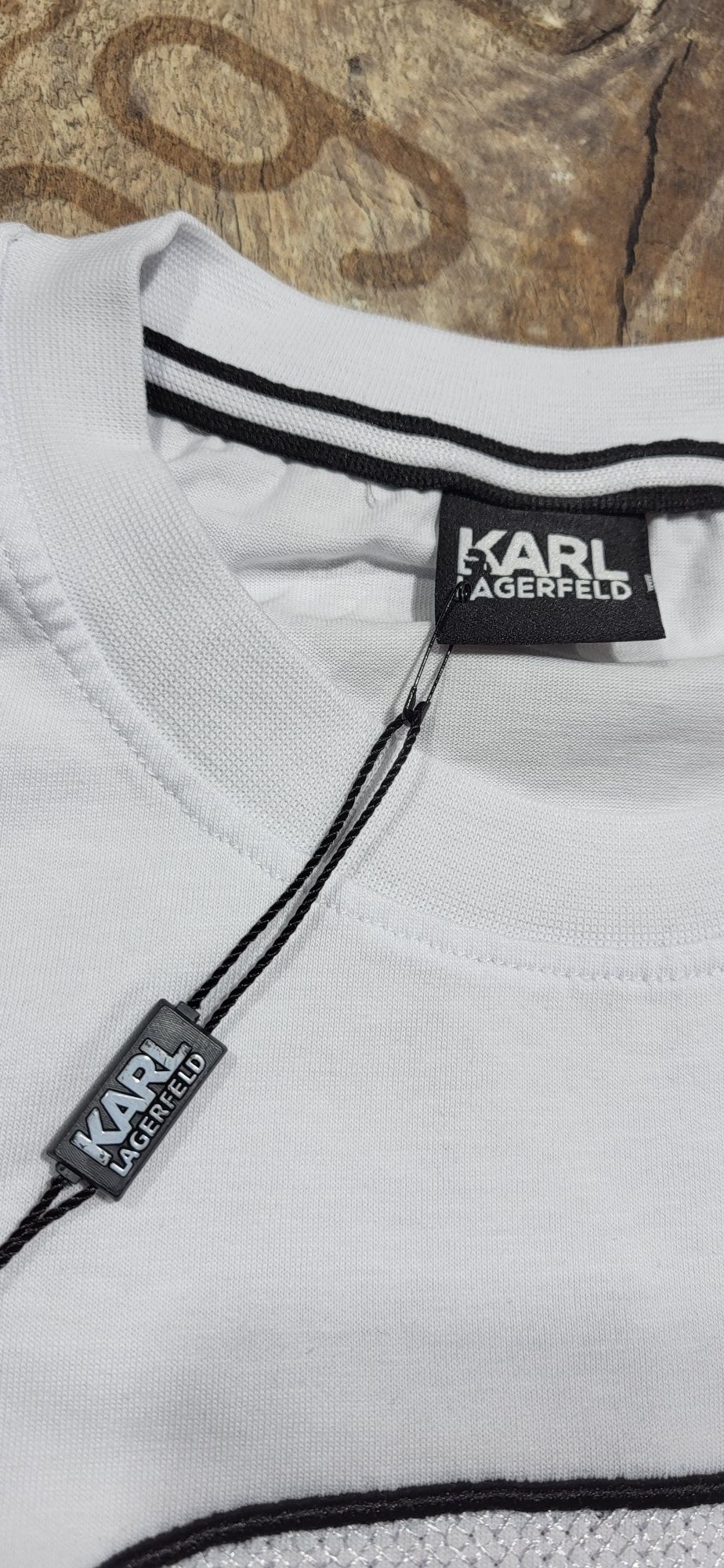Karl ludzik biała koszulka męska t-shirt duże logo premium M