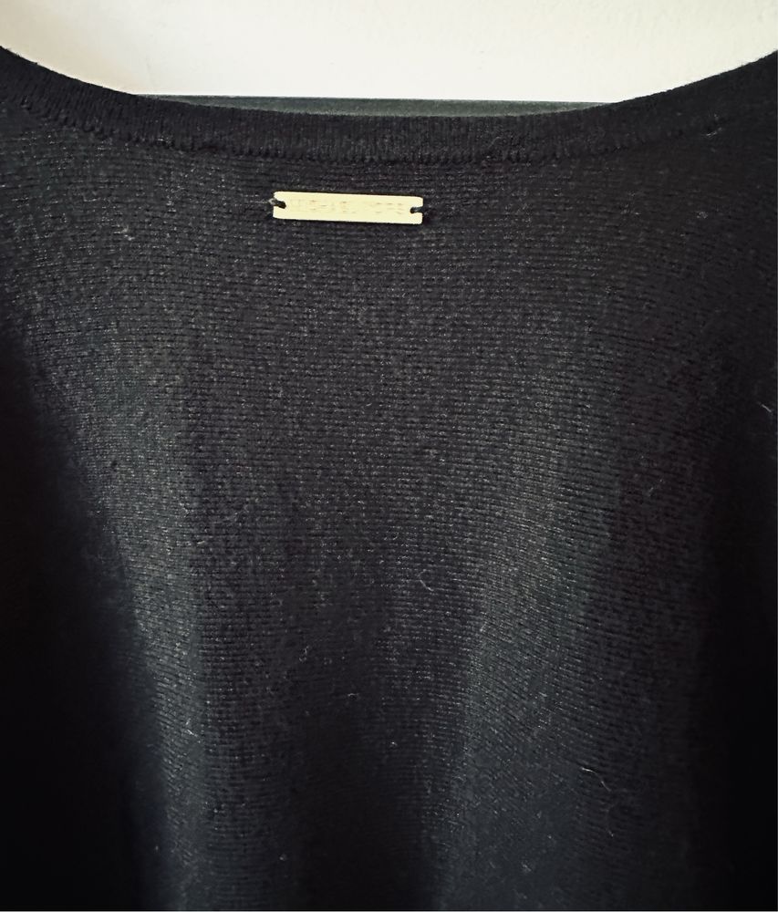 MICHAEL Michael Kors śliczne ponczo / sweter  czarne z frędzlami