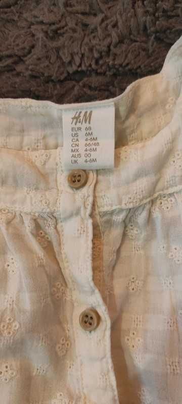 Kremowa, przewiewna bluzka. H&M rozmiar 68