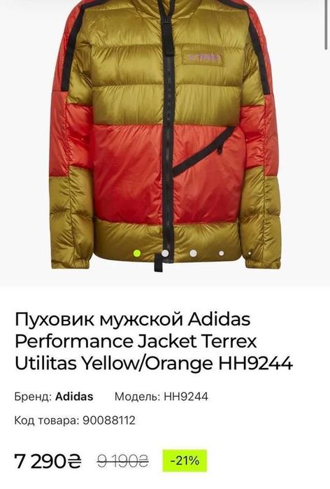Чоловіча зимова куртка Adidas Terrex оригінал