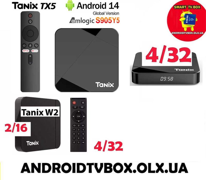 Smart TV box Tanix TX5 S905Y5 4/32 W2 S905W2  2/16 4/32 тв приставка