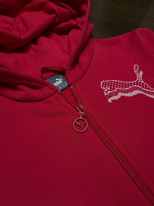 Oryginalna Bluza PUMA Różowa Czerwona z Kapturem Rozmiar 164 / S