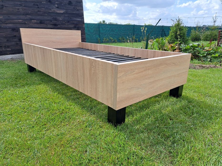 Łóżko młodzieżowe na materac 90x200 dąb sonoma drewno sosnowe
