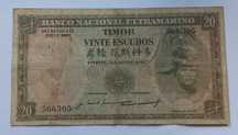 Nota 20 escudos ex colónia Timor