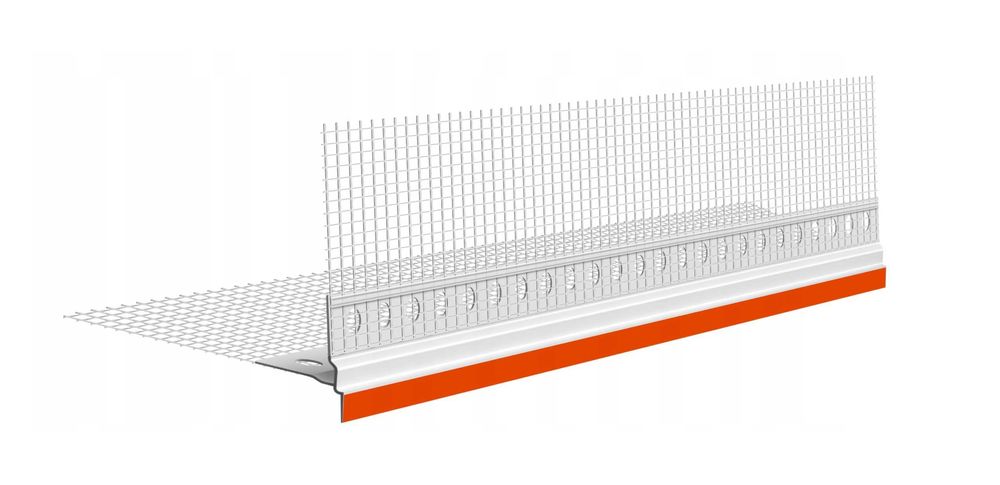 Profil okapnikowy kapinos z listwą PCV z siatką 10cm, 2,5 mb 8 szt.