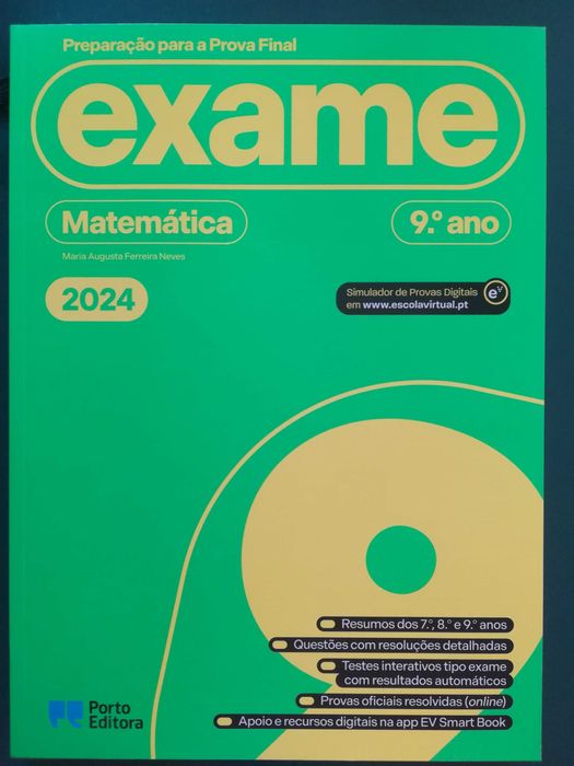 Vende-se livro de Preparação para Prova Final de Matemática do 9.º ano