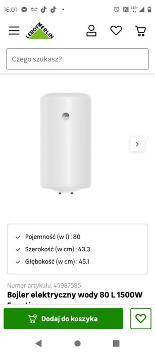 Bojler elektryczny 80 l używany