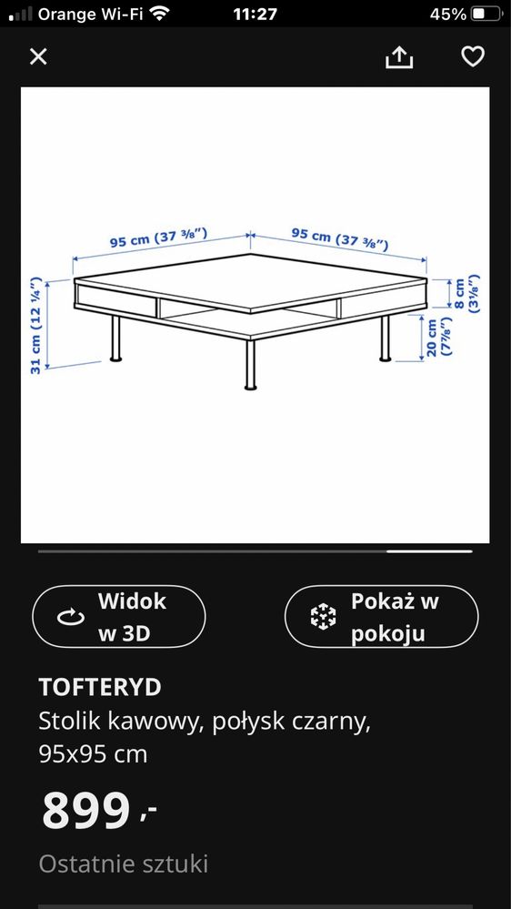 IKEA Stolik i szafka RTV