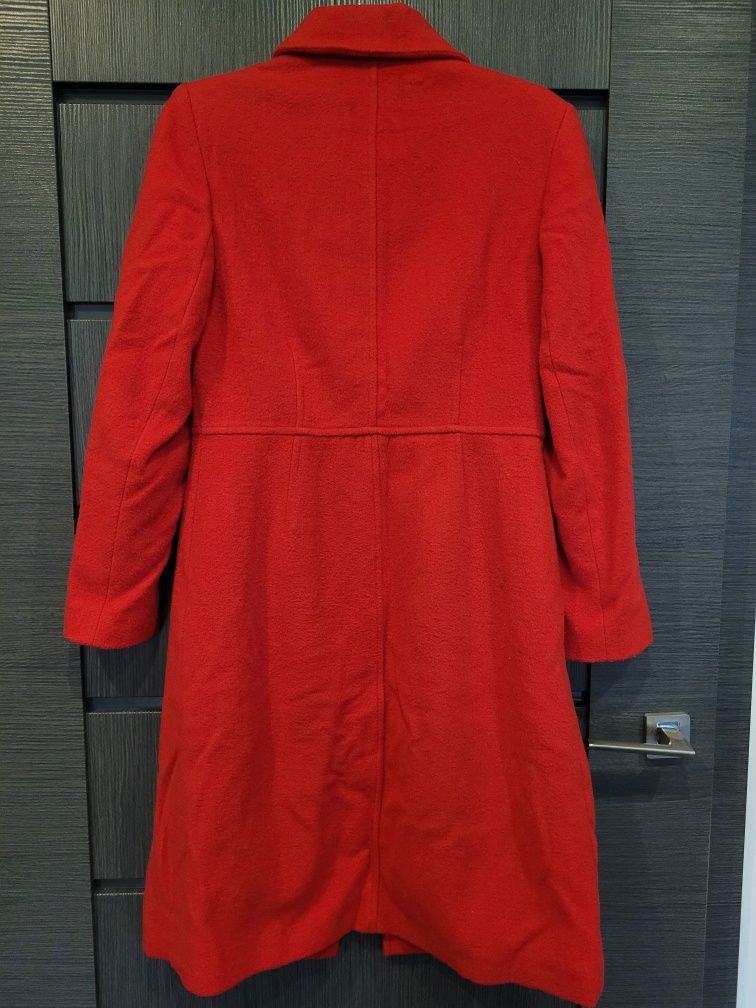Czerwony klasycznym płaszcz 38 M kaszmir wełna