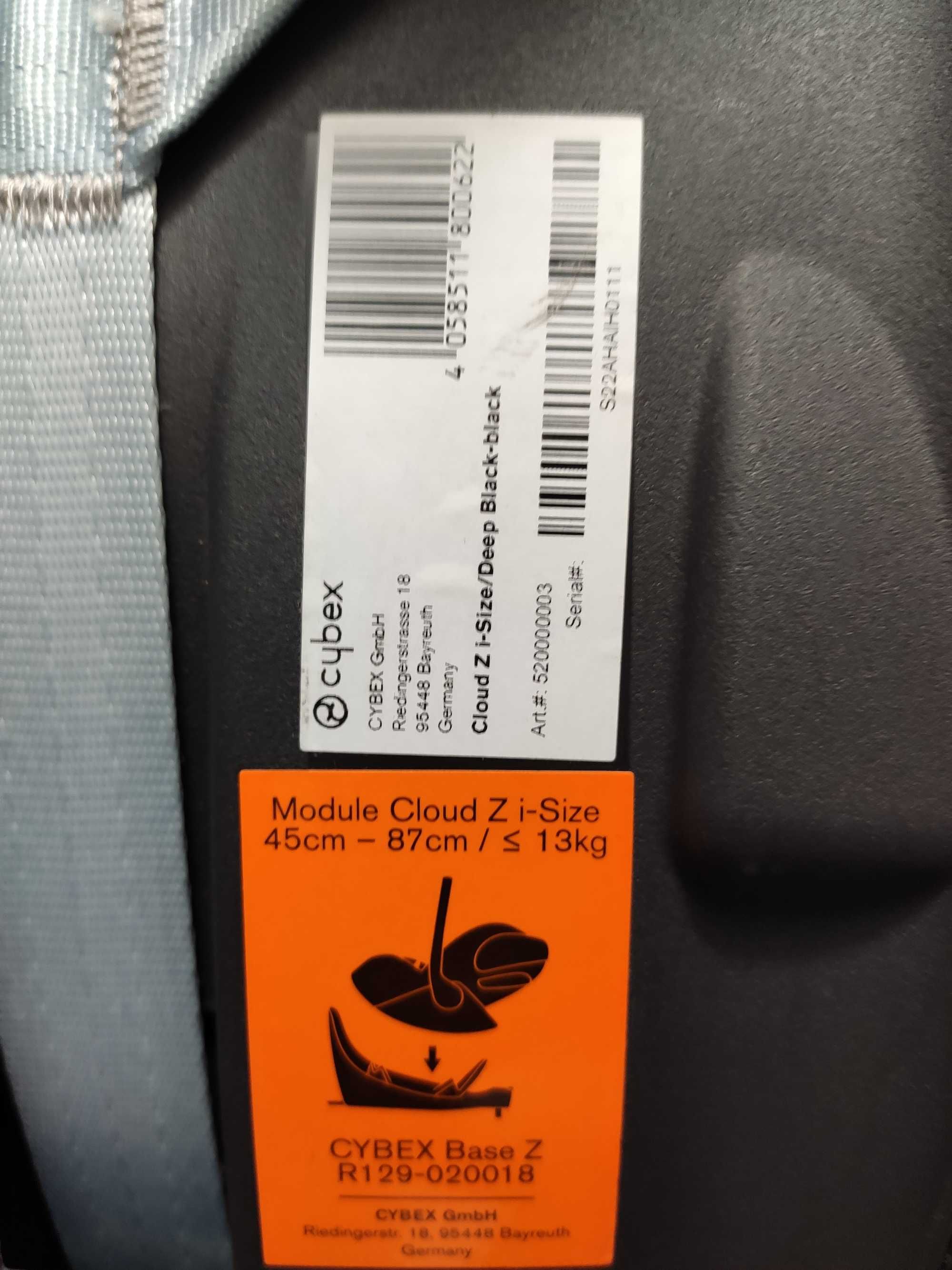Fotelik Cybex Cloud Z i-Size Deep Black Nosidełko do bazy obrotowej