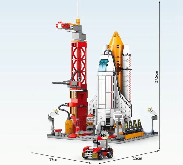 Детский конструктор космический корабль шатл буран 521+шт космодром
