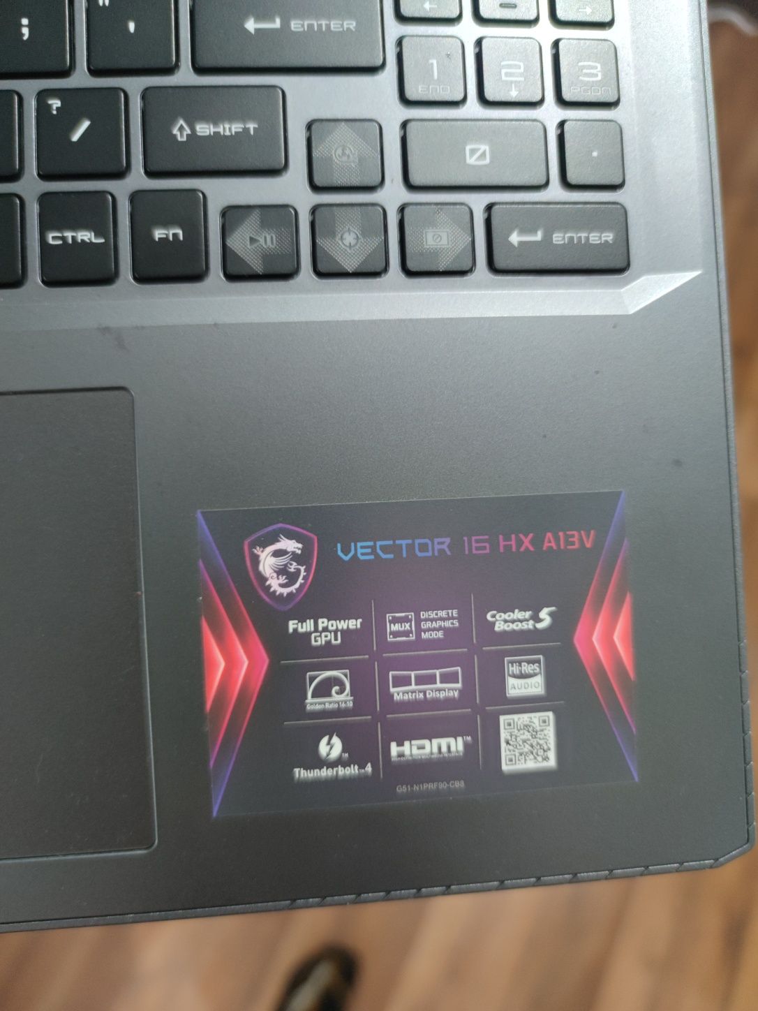 Laptop Gaming MSI Vector 16 i9/16GB Ram/RTX4080 12GB/DLSS3/240Hz ekran