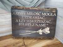 Oryginalna tablica nagrobkowa deska na grób grawer decha nagrobek